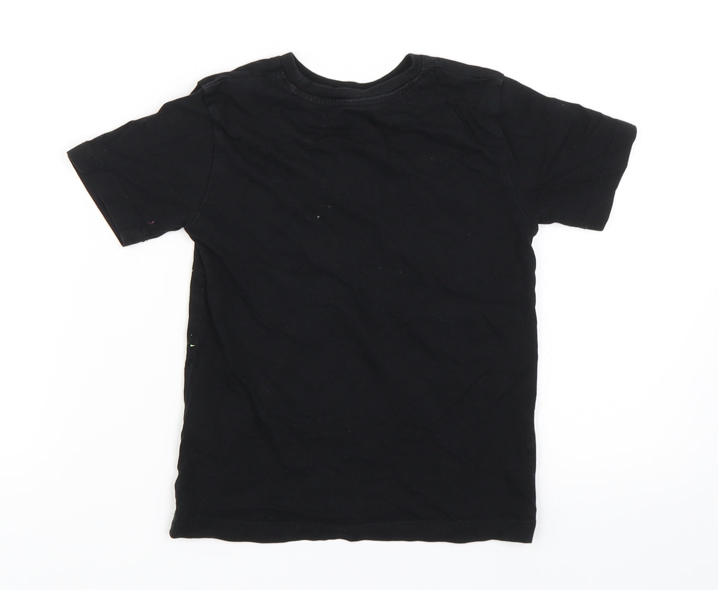 Preworn Boys Black   Basic T-Shirt Size 4-5 Years  - halloween