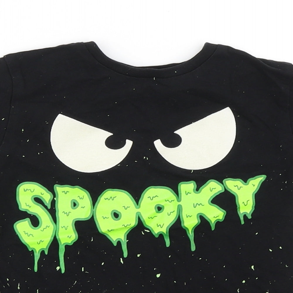 Preworn Boys Black   Basic T-Shirt Size 4-5 Years  - halloween