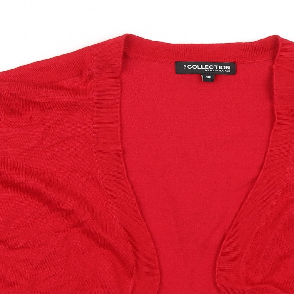 Debenhams Womens Red   Cardigan Jumper Size 16