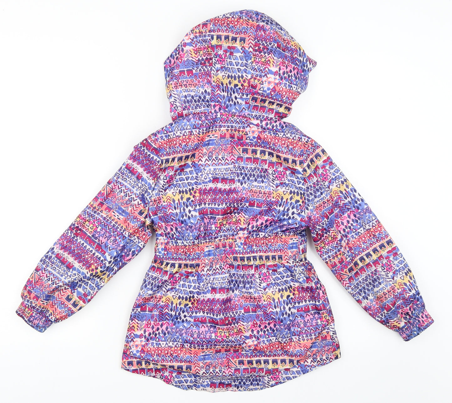 George Girls Pink Geometric  Parka Coat Size 6-7 Years