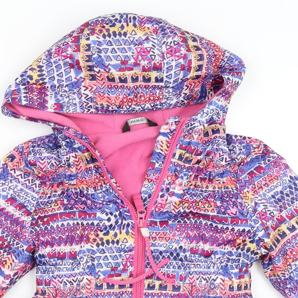 George Girls Pink Geometric  Parka Coat Size 6-7 Years
