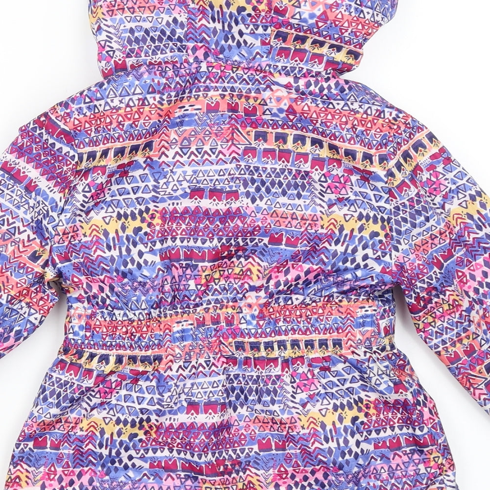 George Girls Pink Geometric  Parka Coat Size 6-7 Years
