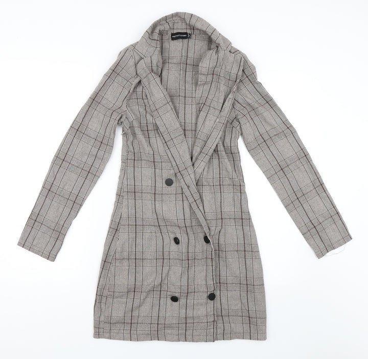 PRETTYLITTLETHING Womens Brown   Jacket Dress  Size 6