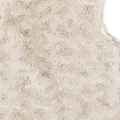 Marks and Spencer Girls Beige   Jacket Waistcoat Size 11-12 Years  - Faux Fur Gilet