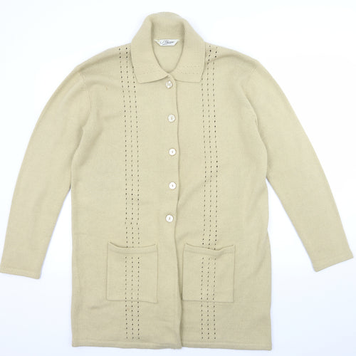 J.Frazer Womens Beige  Knit Cardigan Jumper Size 14