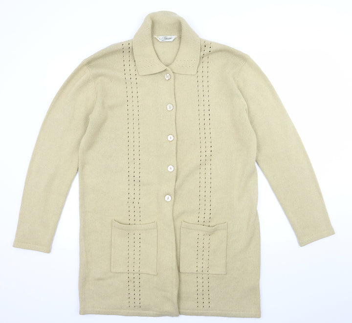 J.Frazer Womens Beige Knit Cardigan Jumper Size 14
