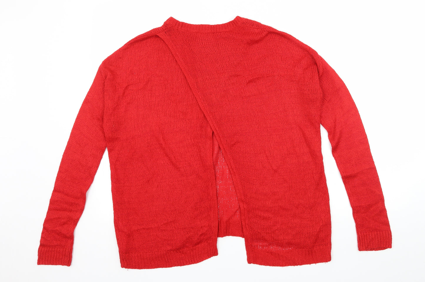New Look Womens Red  Knit Pullover Jumper Size S  - Open Back