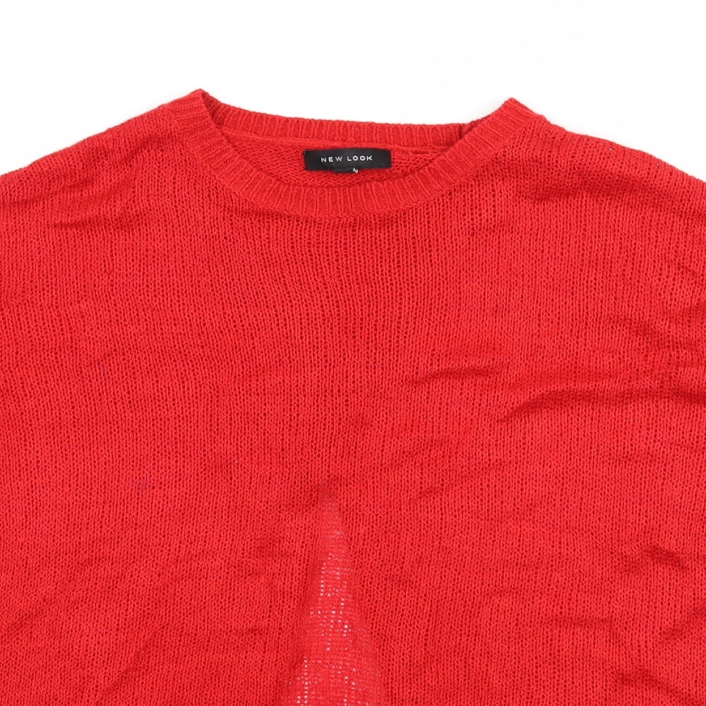 New Look Womens Red  Knit Pullover Jumper Size S  - Open Back