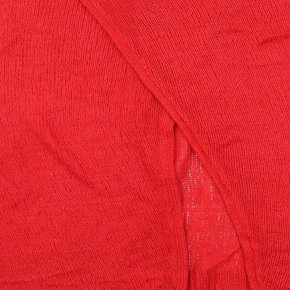 New Look Womens Red  Knit Pullover Jumper Size S  - Open Back