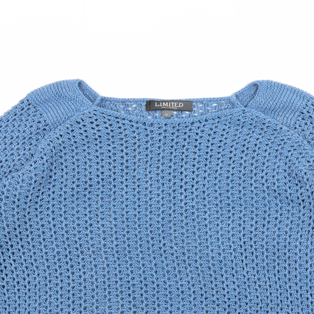 Limited Collection Womens Blue  Knit Pullover Jumper Size 12