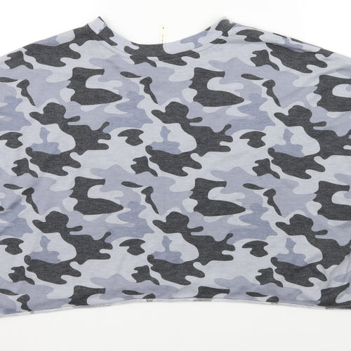Tresics Womens Multicoloured Camouflage Jersey Cropped T-Shirt Size S