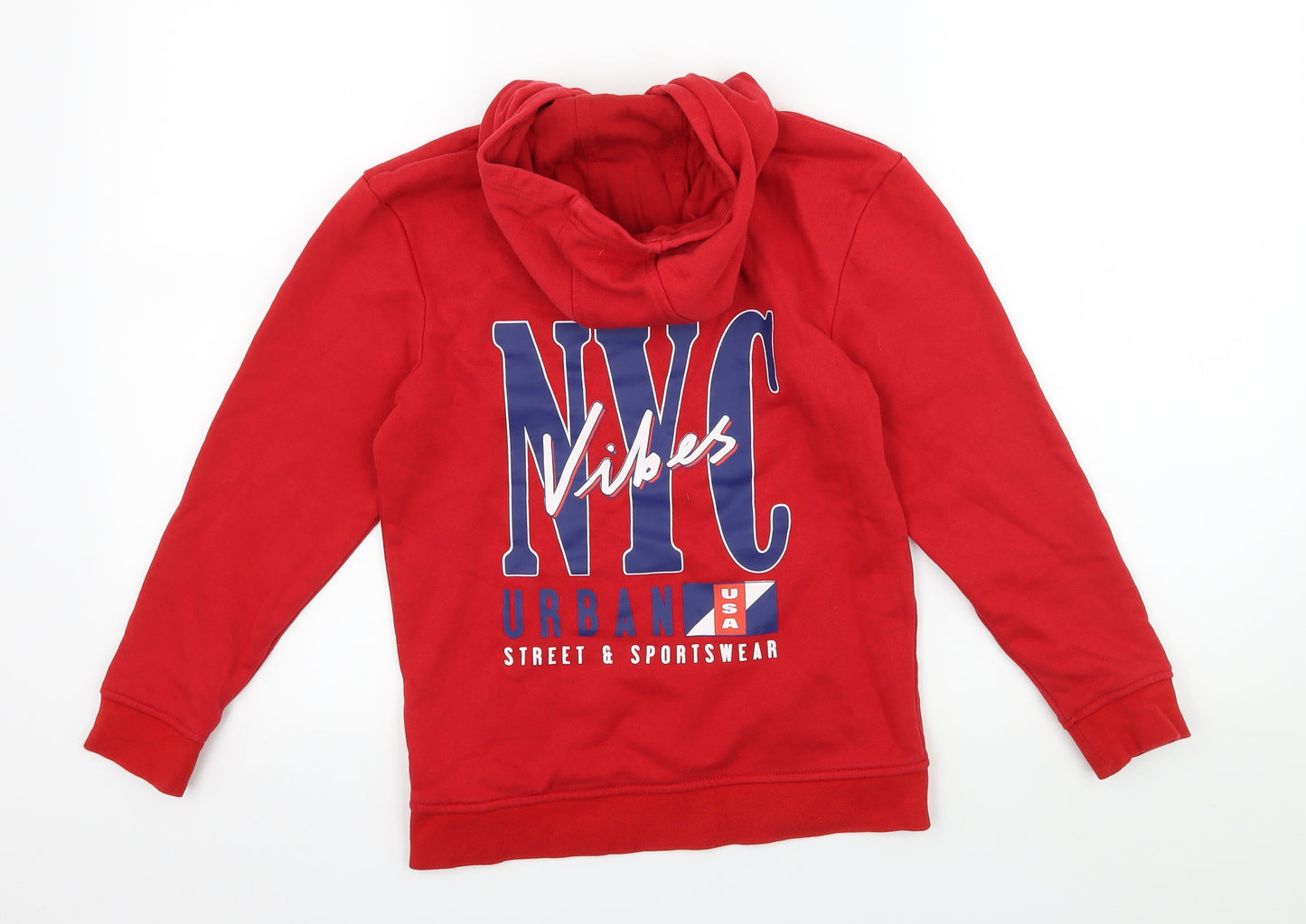 George Boys Red  Jersey Pullover Hoodie Size 9-10 Years