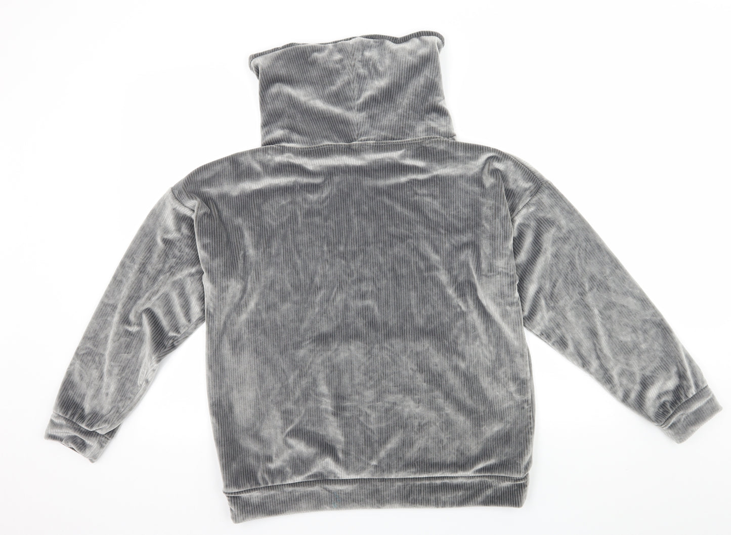 Nutmeg Womens Grey Striped Velvet Top Pyjama Top Size 12  - Lounge