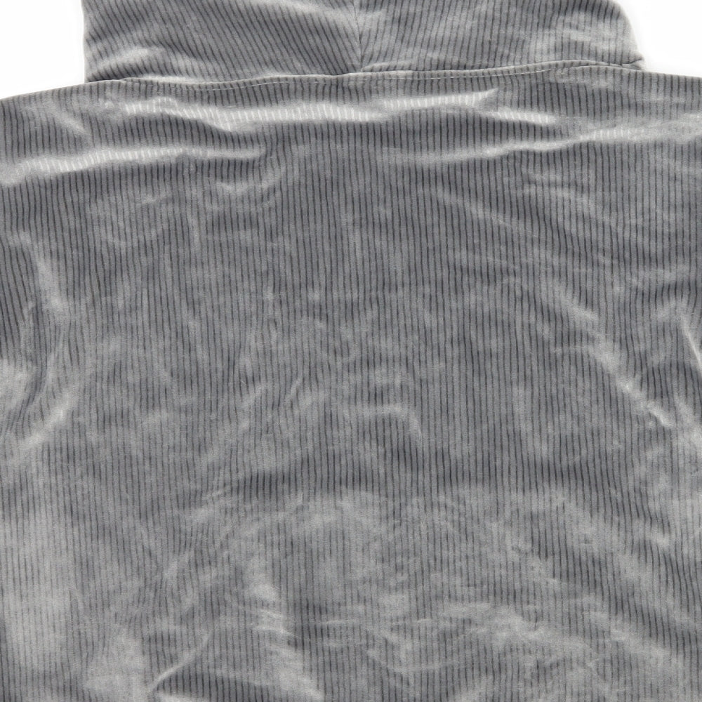 Nutmeg Womens Grey Striped Velvet Top Pyjama Top Size 12  - Lounge