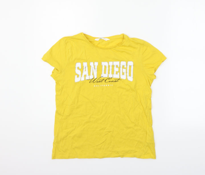 H&M Girls Yellow   Basic T-Shirt Size 14-15 Years