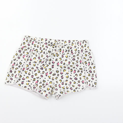 F&F Girls White Polka Dot  Sweat Shorts Size 12-13 Years