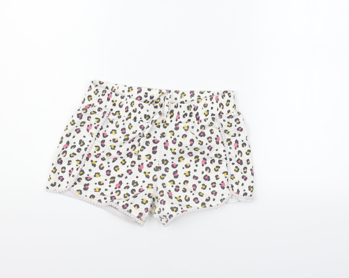 F&F Girls White Polka Dot  Sweat Shorts Size 12-13 Years