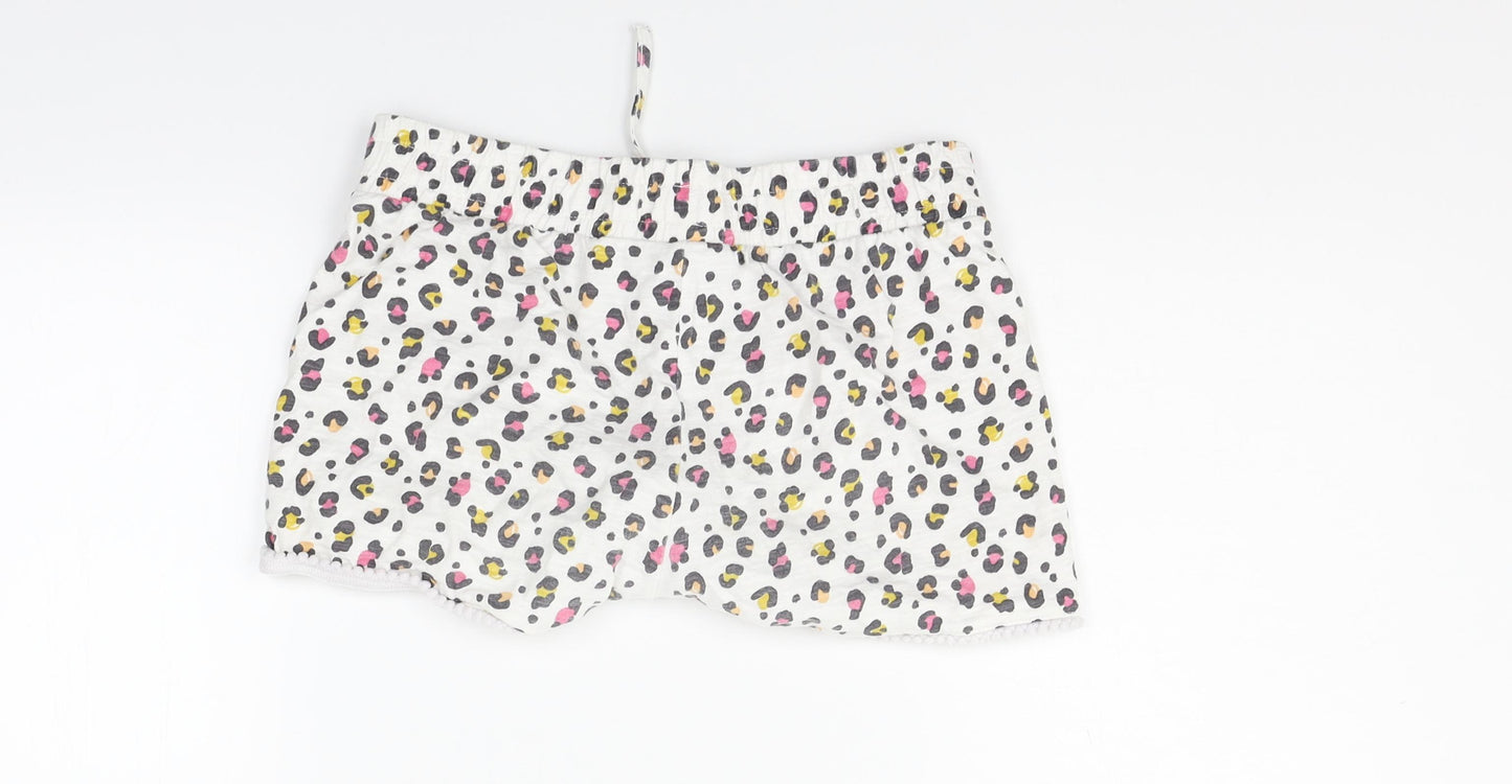 F&F Girls White Polka Dot  Sweat Shorts Size 12-13 Years