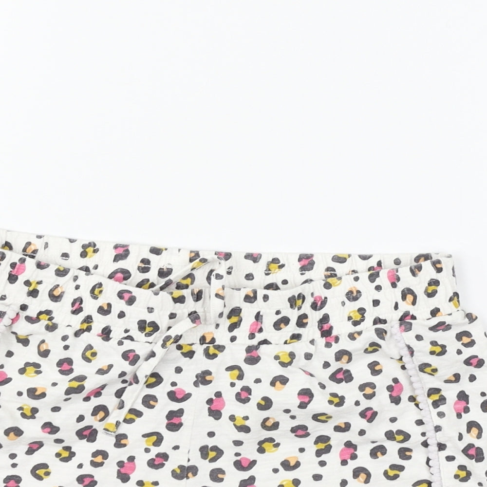 F&F Girls White Polka Dot  Sweat Shorts Size 12-13 Years