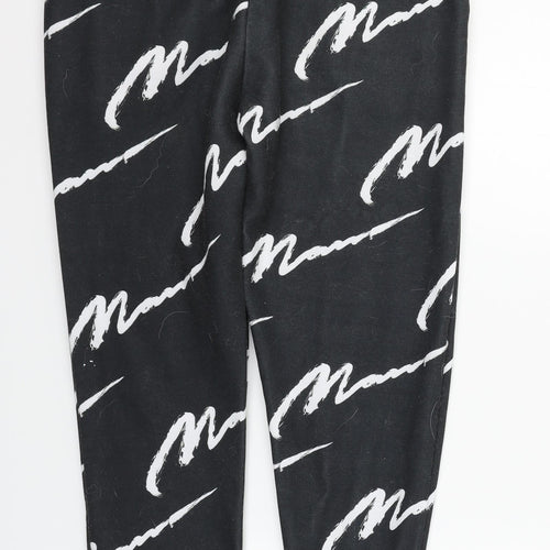 Boohoo Mens Black Geometric  Jogger Trousers Size XL L28 in