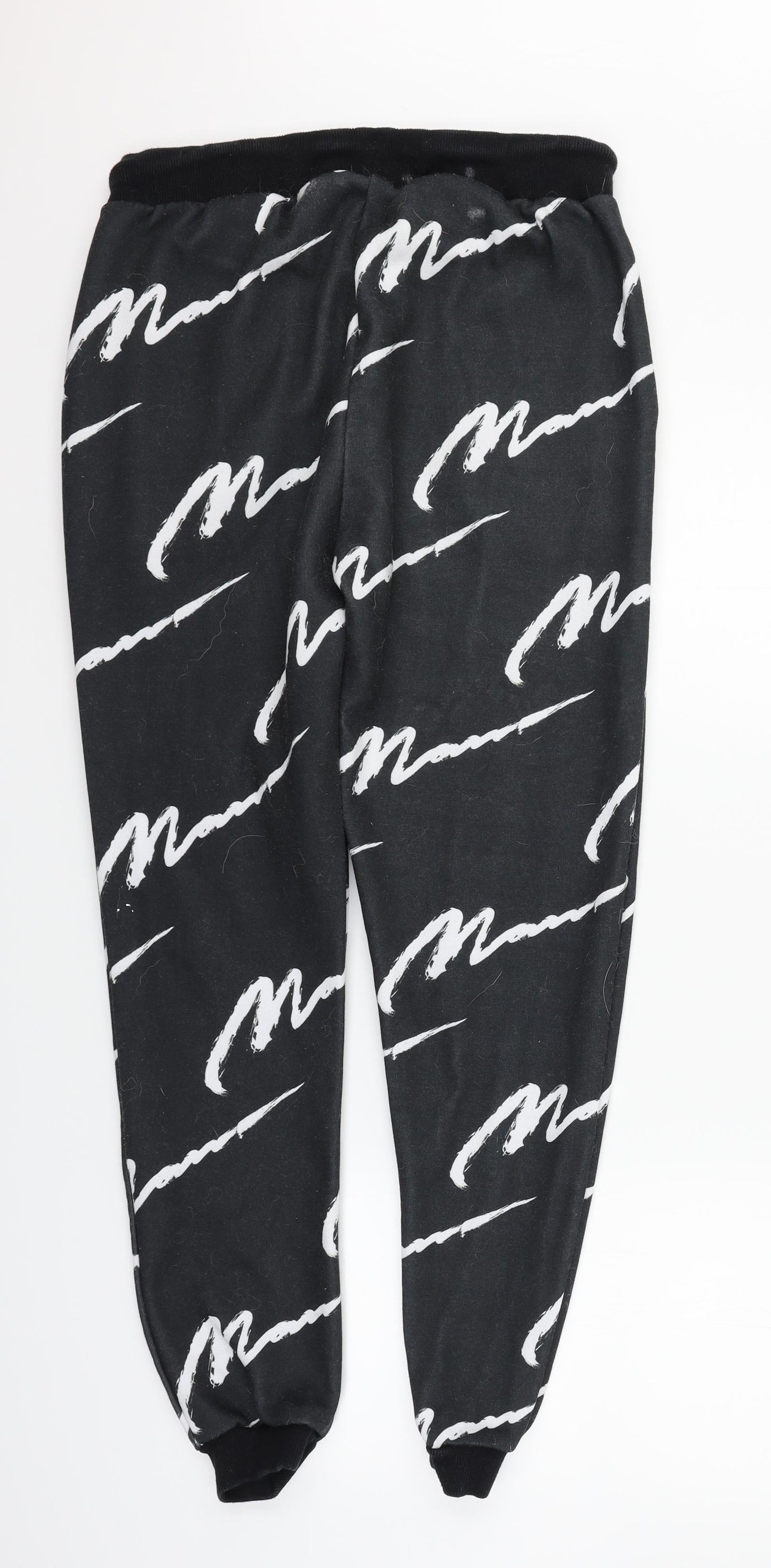 Boohoo Mens Black Geometric  Jogger Trousers Size XL L28 in