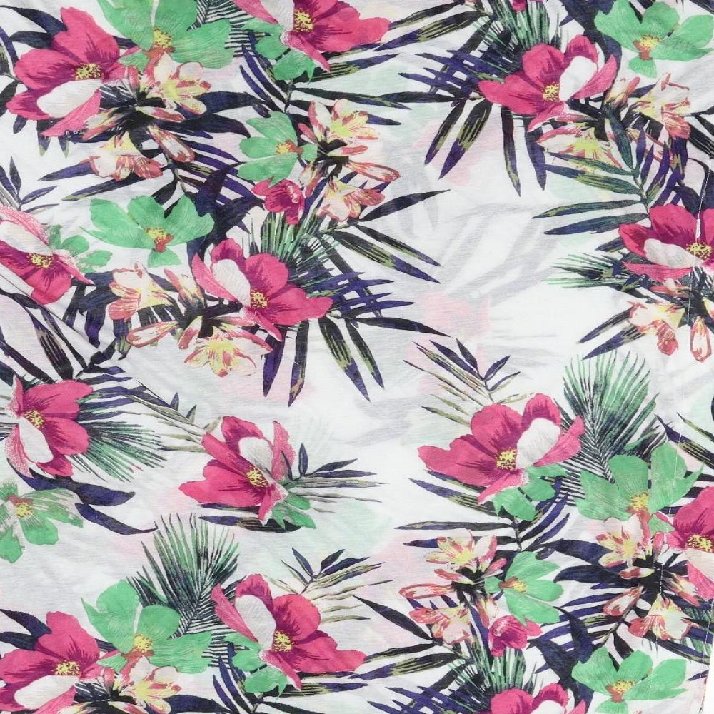 H&M Womens White Floral  T-Shirt Dress  Size M