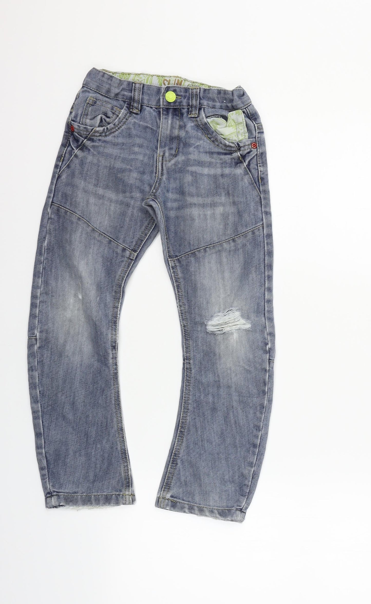 deniem & co Boys Blue   Straight Jeans Size 6-7 Years - curved legs