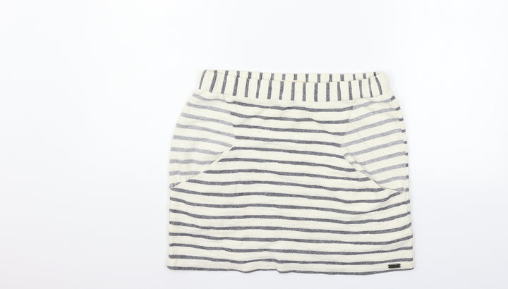 Bellfield Womens Beige Striped  Mini Skirt Size 12