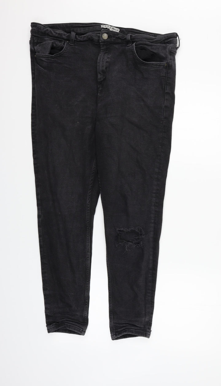 deniem co Womens Grey   Straight Jeans Size 20 L28 in
