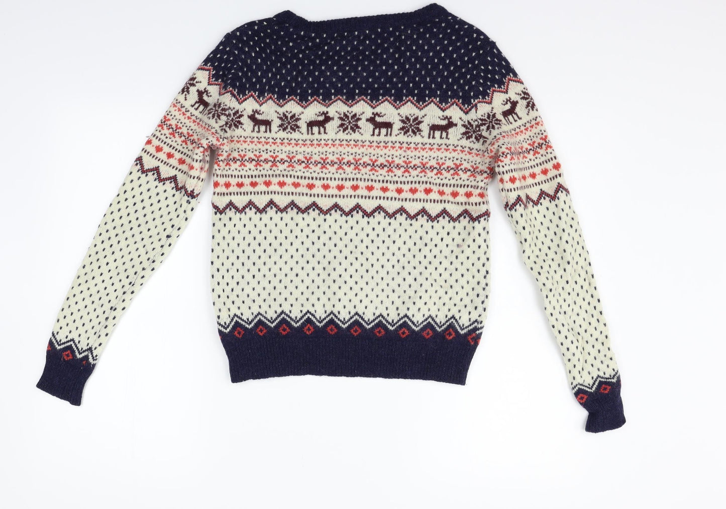 Atmosphere Womens Beige Geometric  Pullover Jumper Size 8