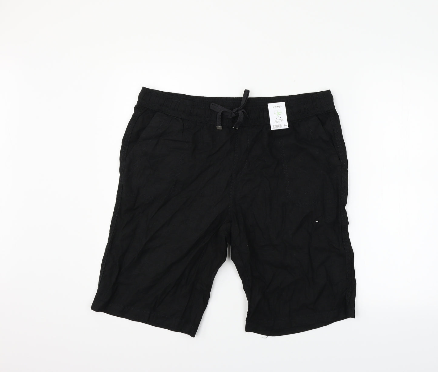 GOERGE Womens Black   Chino Shorts Size 16