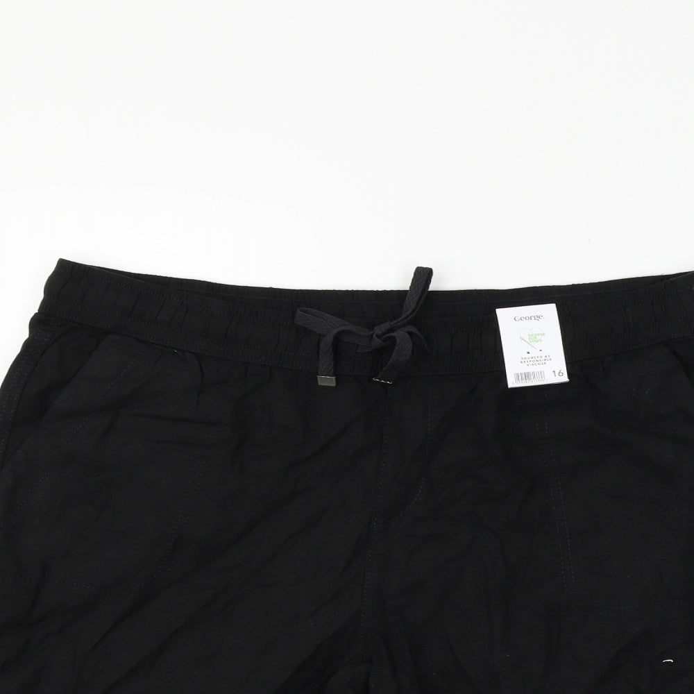 GOERGE Womens Black   Chino Shorts Size 16