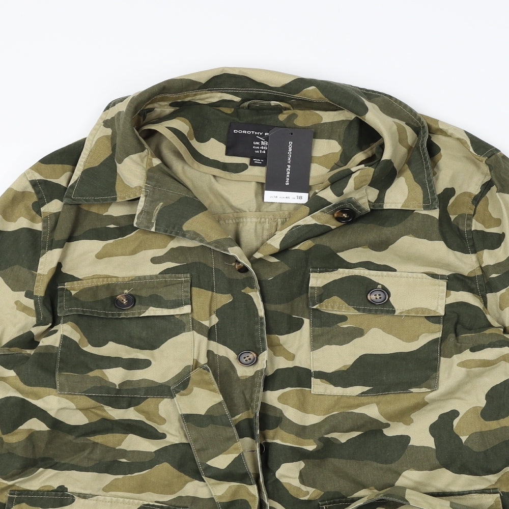 Dorothy Perkins Womens Green Geometric  Jacket  Size 18  - belt