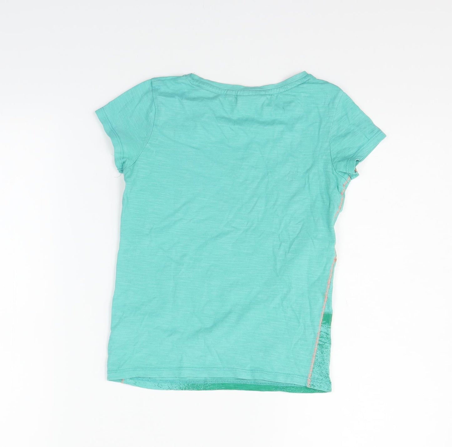 NEXT Girls Green   Basic T-Shirt Size 7 Years  - Sequin detail