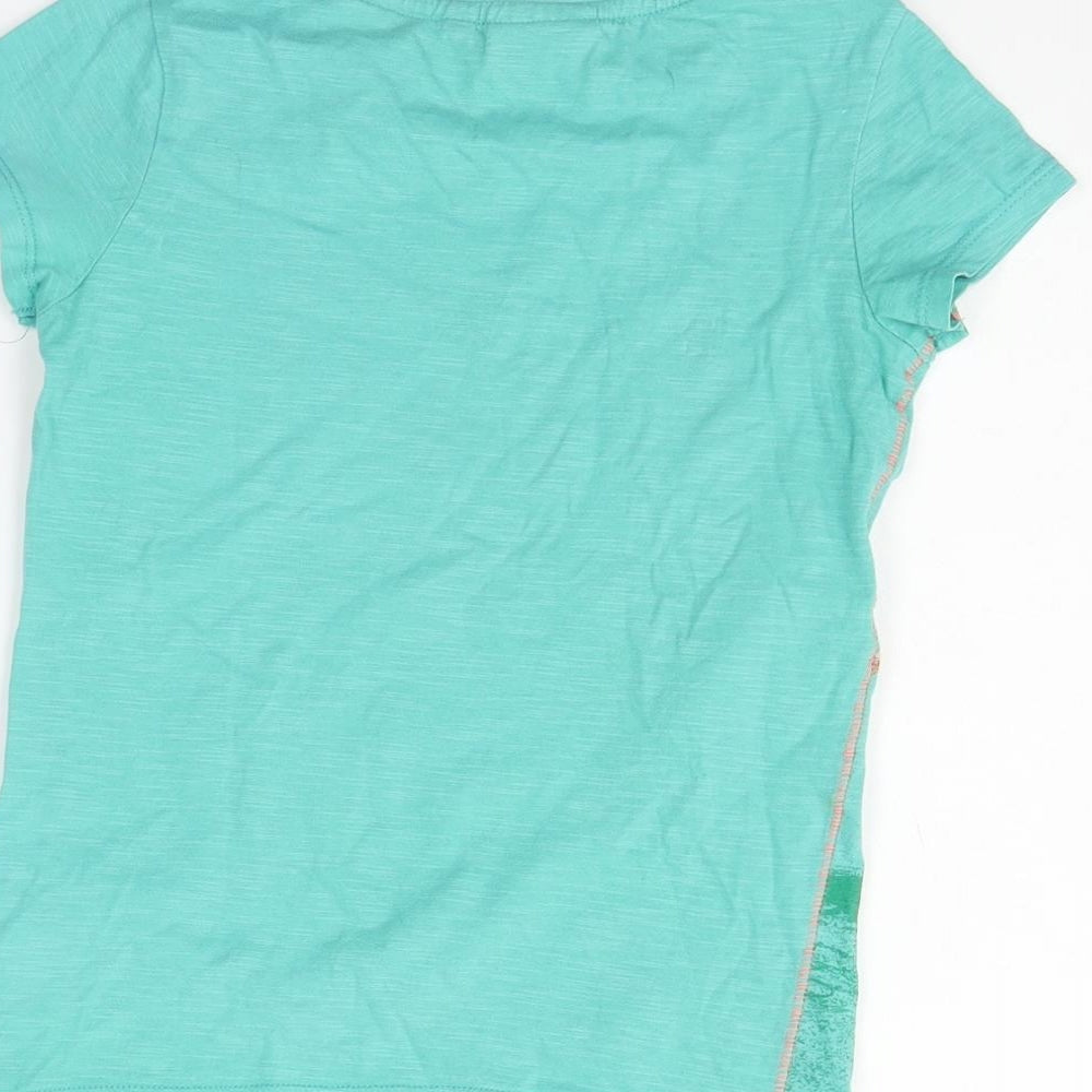 NEXT Girls Green   Basic T-Shirt Size 7 Years  - Sequin detail
