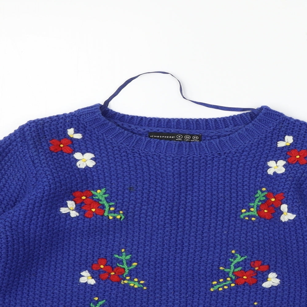 Atmosphere Womens Blue   Pullover Jumper Size 8