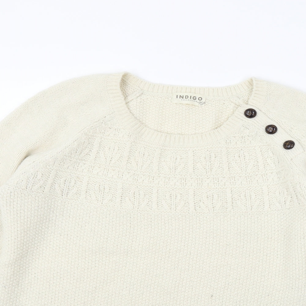 Marks and Spencer Womens Beige   Henley Jumper Size 12