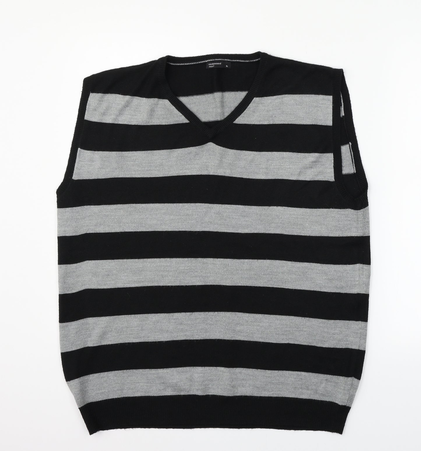 Cedar Wood State Womens Grey Striped  Pullover Jumper Size XL