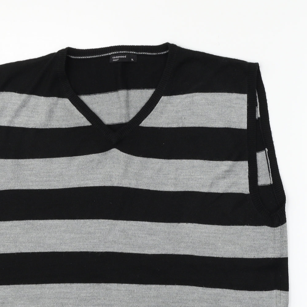 Cedar Wood State Womens Grey Striped  Pullover Jumper Size XL