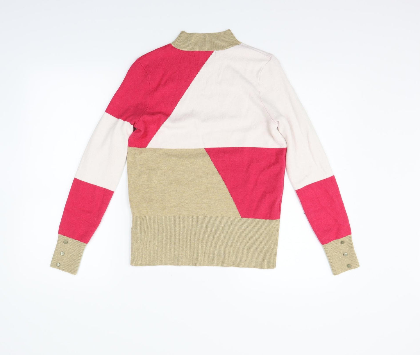 Marks and Spencer Womens Purple Geometric  Pullover Jumper Size 10