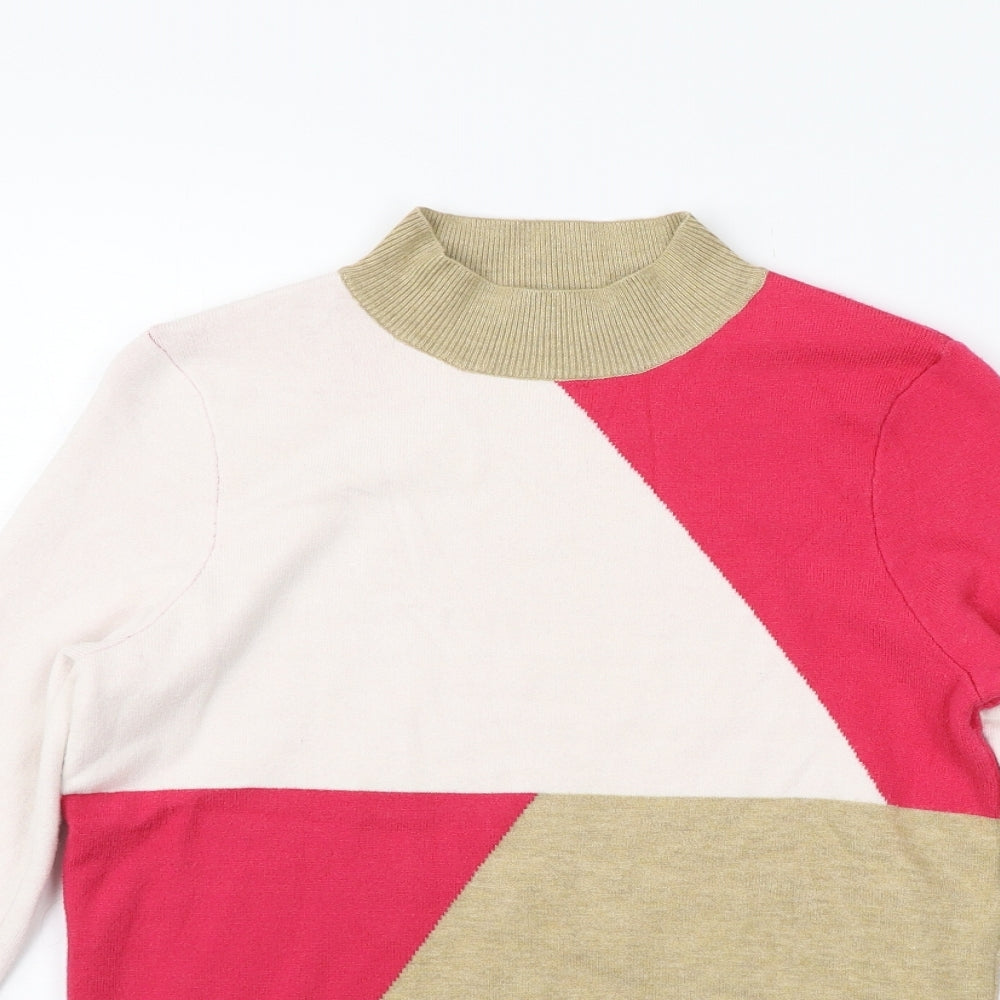 Marks and Spencer Womens Purple Geometric  Pullover Jumper Size 10