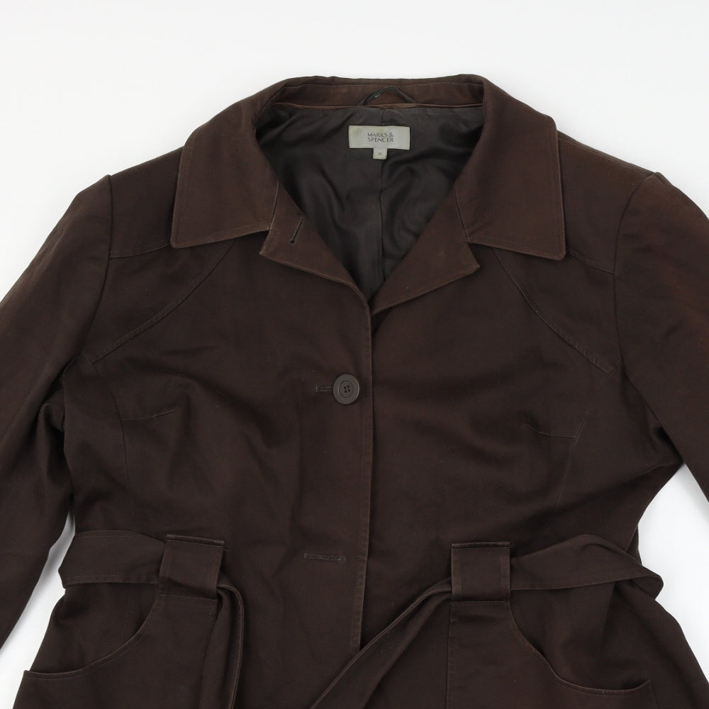 Marks and Spencer Womens Brown   Jacket Coat Size 18  - BELTED