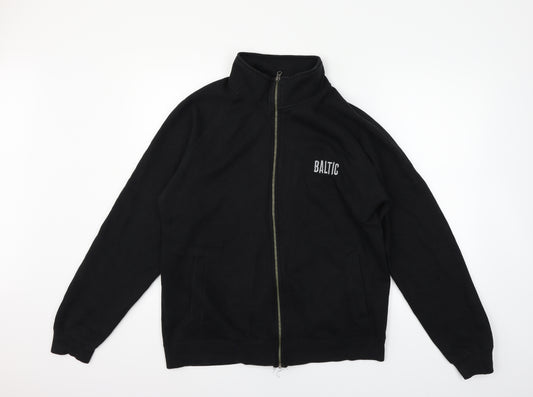 Front view of Fruit of the Loom men’s black jacket, size L
