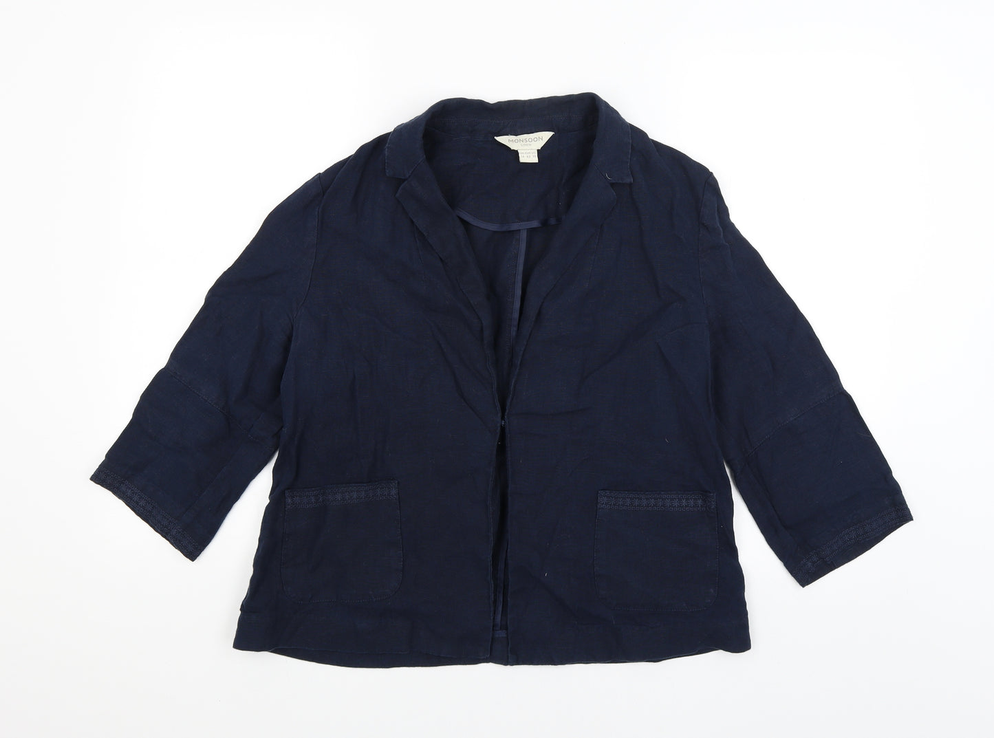 Monsoon Womens Blue   Jacket Blazer Size 14