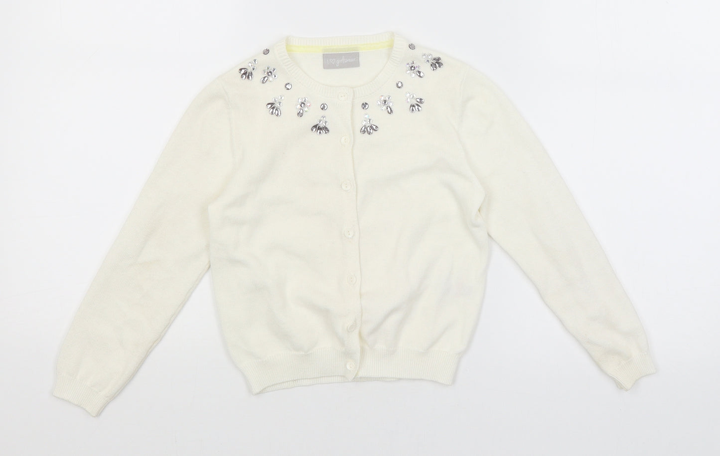 Matalan Girls White   Cardigan Jumper Size 6 Years