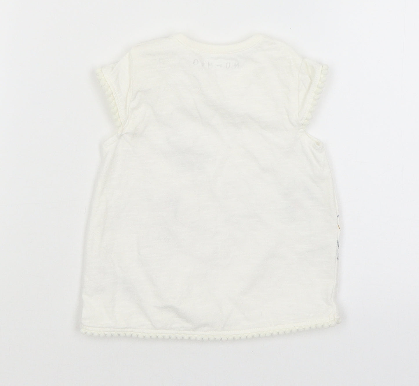 Nutmeg Baby White   Basic T-Shirt Size 3-6 Months  - Zebras