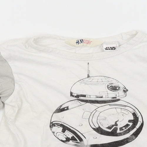H&M Boys White   Basic T-Shirt Size 3-4 Years  - Star Wars