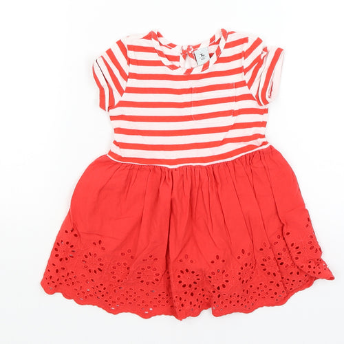 TU Baby Red Striped  Fit & Flare  Size 9-12 Months