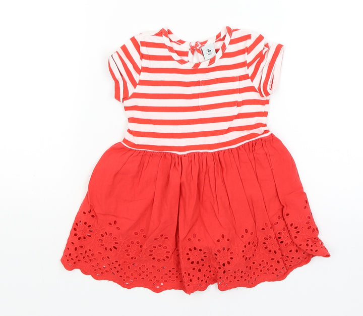TU Baby Red Striped Fit & Flare Size 9-12 Months