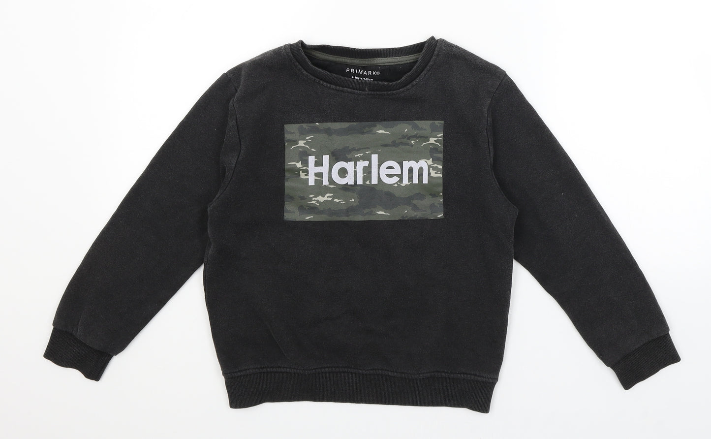 Primark Boys Black   Pullover Sweatshirt Size 9-10 Years  - Harlem
